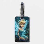 Fantasy Niedlich Blue Magic Fairy Gepäckanhänger (Rückseite vertikal)