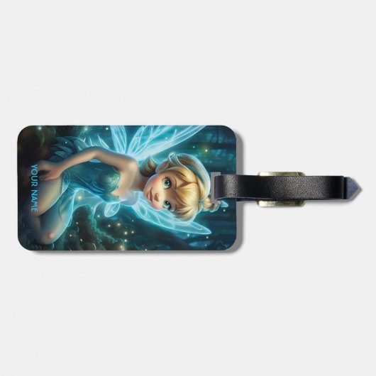 Fantasy Niedlich Blue Magic Fairy Gepäckanhänger (Rückseite horizontal)