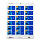 Fantasy Niedlich Blue Orange Dancer Adressaufkleber (Vorne)