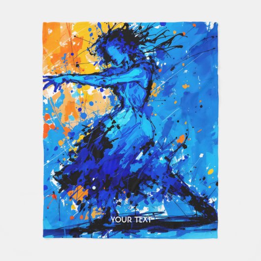 Fantasy Niedlich Blue Orange Dancer Fleecedecke (Vorderseite)