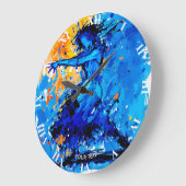 Fantasy Niedlich Blue Orange Dancer Große Wanduhr (Winkel)