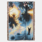 Fantasy Niedlich Boat Sunset Lake Decke (Vorderseite Vertikal)