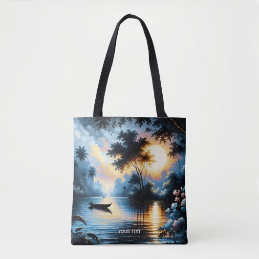 Fantasy Niedlich Boat Sunset Lake Tasche (Vorderseite)