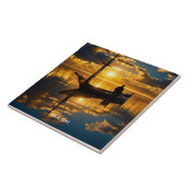 Fantasy Niedlich Boat Sunset Sea Fliese (Seite)