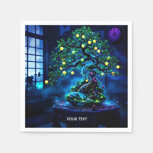 Fantasy Niedlich Bonsai Tree Lights Serviette (Vorderseite)