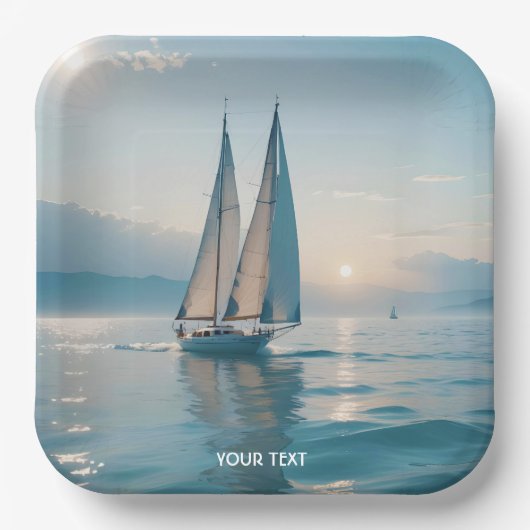 Fantasy Niedlich Boote Sun Pappteller (Vorderseite)