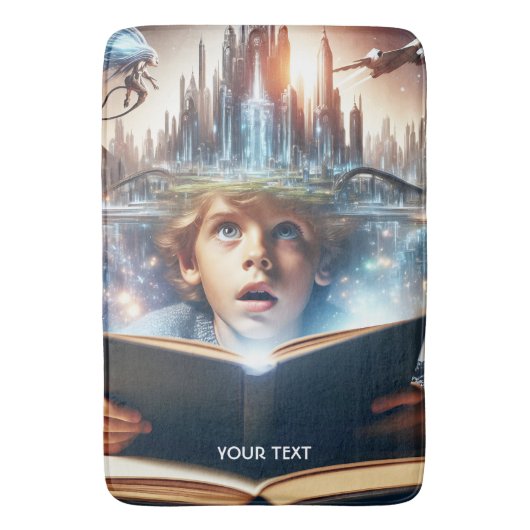 Fantasy Niedlich Boy City Book Badematte (Vorderseite Vertikal)