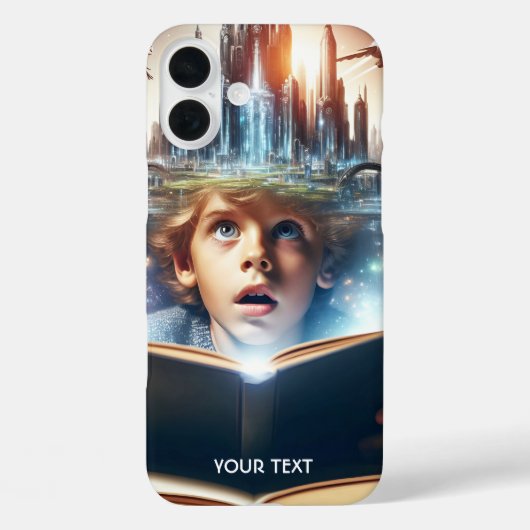 Fantasy Niedlich Boy City Book Case-Mate iPhone Hülle (Rückseite)