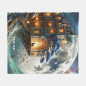 Fantasy Niedlich Boy Moon Library Fleecedecke (Vorderseite (Horizontal))