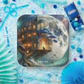 Fantasy Niedlich Boy Moon Library Pappteller (Party)
