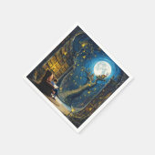 Fantasy Niedlich Boy Tree Library Serviette (Ecke)