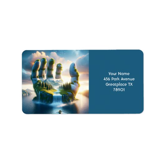 Fantasy Niedlich Bridge Lake Hand Adressaufkleber (Vorne)