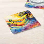 Fantasy Niedlich Bright Lebhafte Landschaft Rechteckiger Pappuntersetzer (angewinkelt)