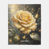 Fantasy Niedlich Bright Yellow Rose Fleecedecke (Vorderseite)