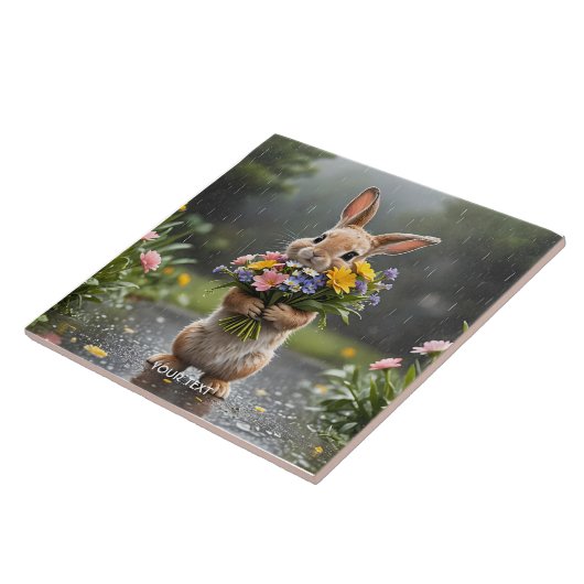 Fantasy Niedlich Bunny Blume Rain Fliese (Seite)