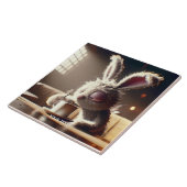 Fantasy Niedlich Bunny Drink Coffee Fliese (Seite)