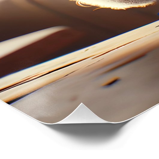 Fantasy Niedlich Bunny Drink Coffee Poster (Ecke)