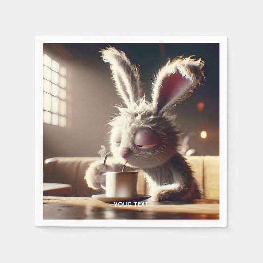 Fantasy Niedlich Bunny Drink Coffee Serviette (Vorderseite)