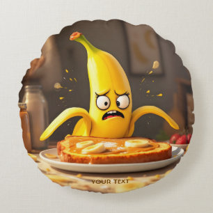 Fantasy Niedlich Butter Banana Toast Rundes Kissen
