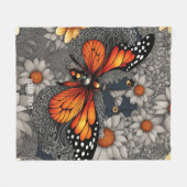 Fantasy Niedlich Butterfly Filigree Blume Fleecedecke (Vorderseite (Horizontal))