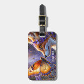 Fantasy Niedlich Butterfly Fox Blume Gepäckanhänger (Vorderseite vertikal)