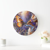 Fantasy Niedlich Butterfly Fox Blume Große Wanduhr (Zuhause)
