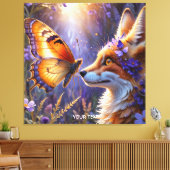 Fantasy Niedlich Butterfly Fox Blume Leinwanddruck (Insitu (Wohnzimmer))