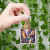 Fantasy Niedlich Butterfly Fox Blume Schlüsselanhänger (Hand)