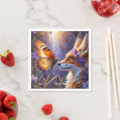 Fantasy Niedlich Butterfly Fox Blume Serviette (Beispiel)