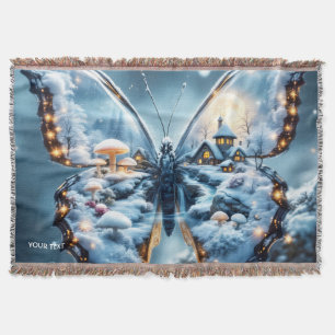 Fantasy Niedlich Butterfly Pilze Winter Decke