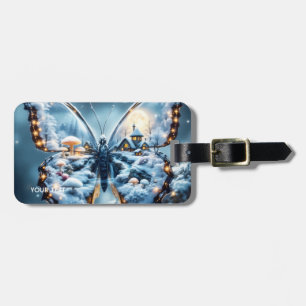 Fantasy Niedlich Butterfly Pilze Winter Gepäckanhänger