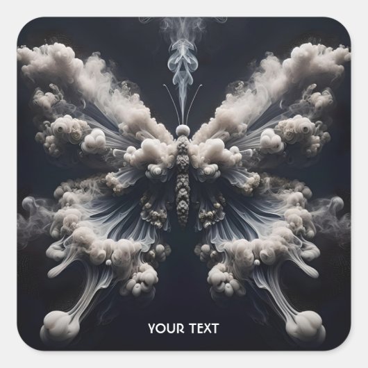 Fantasy Niedlich Butterfly Rauch Aufstieg Quadratischer Aufkleber (Vorderseite)