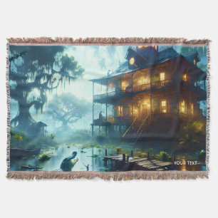 Fantasy Niedlich Cabin Lake Crocodile Decke