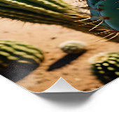 Fantasy Niedlich Cactus Owl Wüste Poster (Ecke)