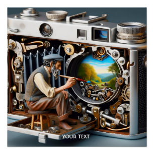 Fantasy Niedlich Camera Painting Landschaft Poster