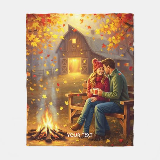 Fantasy Niedlich Campfire Datum Land Fleecedecke (Vorderseite)