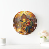 Fantasy Niedlich Campfire Datum Land Große Wanduhr (Zuhause)