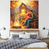 Fantasy Niedlich Campfire Datum Land Leinwanddruck (Insitu (Schlafzimmer))