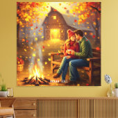Fantasy Niedlich Campfire Datum Land Leinwanddruck (Insitu (Wohnzimmer))