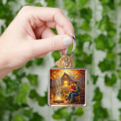 Fantasy Niedlich Campfire Datum Land Schlüsselanhänger (Hand)