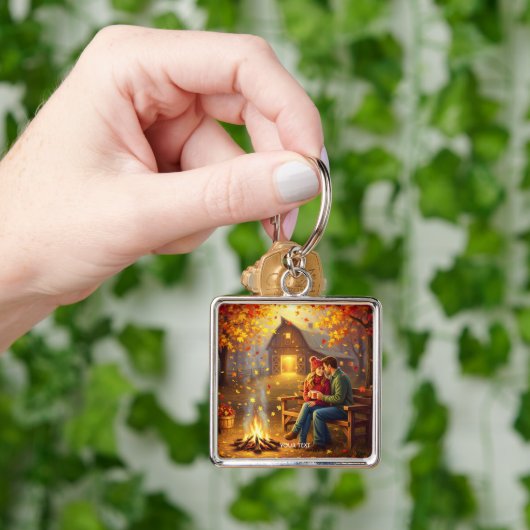 Fantasy Niedlich Campfire Datum Land Schlüsselanhänger (Hand)