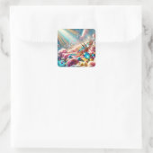 Fantasy Niedlich Candy Web Light Quadratischer Aufkleber (Tasche)