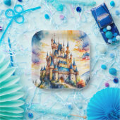 Fantasy Niedlich Castle Watercolor Forest Pappteller (Party)