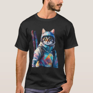 Fantasy Niedlich Cat Alpin Skis T-Shirt