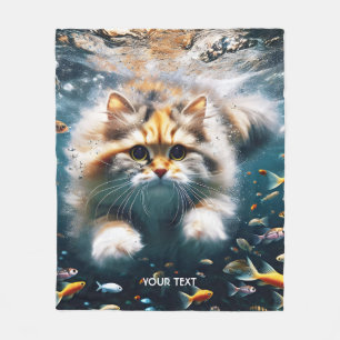 Fantasy Niedlich Cat Baden Unterwasser Fleecedecke