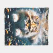 Fantasy Niedlich Cat Baden Unterwasser Fleecedecke (Vorderseite (Horizontal))