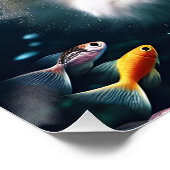 Fantasy Niedlich Cat Baden Unterwasser Poster (Ecke)