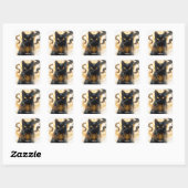 Fantasy Niedlich Cat Black Smoke Quadratischer Aufkleber (Blatt)