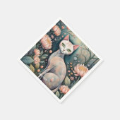 Fantasy Niedlich Cat Blume Wald Serviette (Ecke)