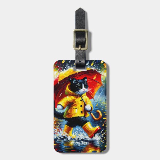 Fantasy Niedlich Cat Boots Regenschirm Gepäckanhänger (Vorderseite vertikal)